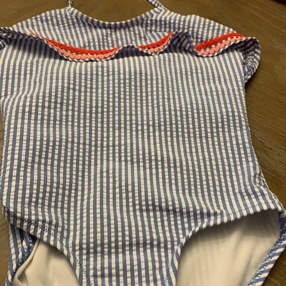 J Crewcuts girls 4-5 seersucker swimsuit